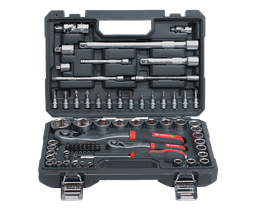 CONJUNTO DE DADOS 1/4" Y 1/2 72 PZAS