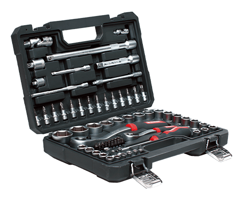 CONJUNTO DE DADOS 1/4" Y 1/2 72 PZAS