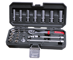 CONJUNTO DADOS HEXAGONAL 1/4" 24PZAS